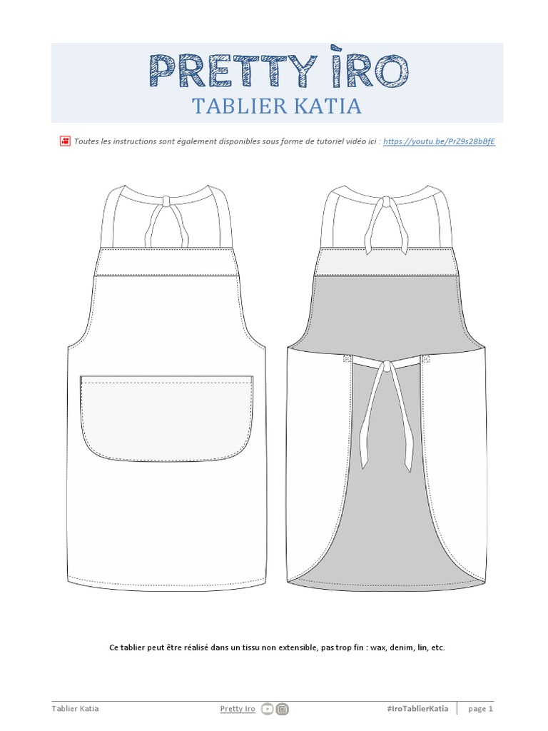 Patron Tablier Montessorinull