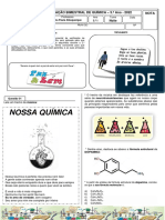 Avaliação Bimestral de Química - 3.º Ano - 2022