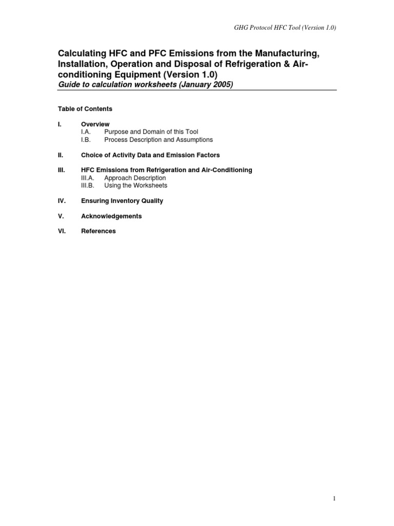 HFC Emissions Calculation Guide | PDF | Greenhouse Gas | Life Cycle ...