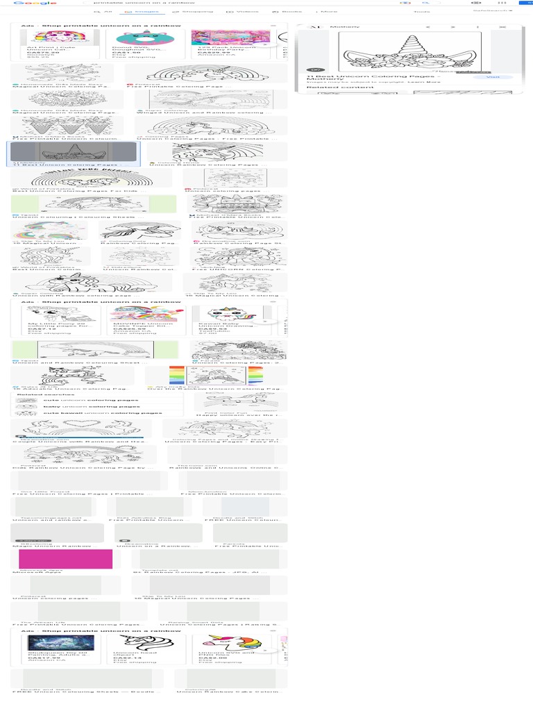 Printable Unicorn On A Rainbow - Google Search | PDF