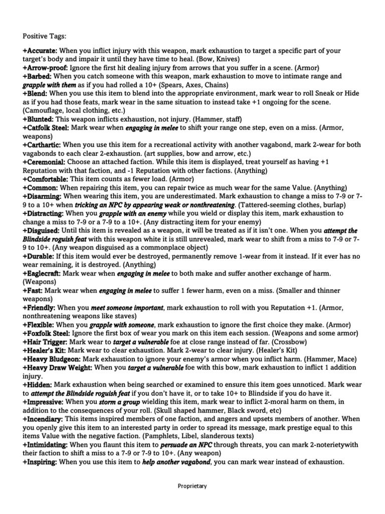 Positive and Negative Tags | PDF | Armour | Tools