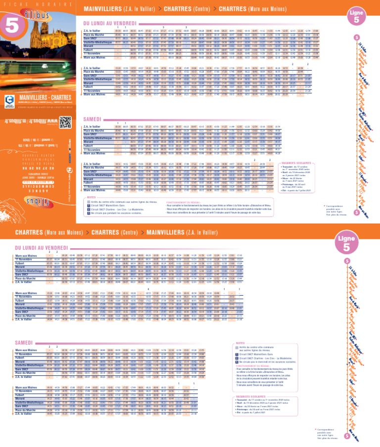 Horaires Ligne 5 Filibus Chartres | PDF