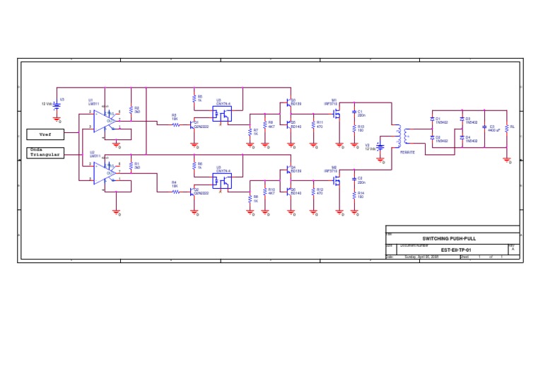 Push-Pull Switching Circuit Design | PDF