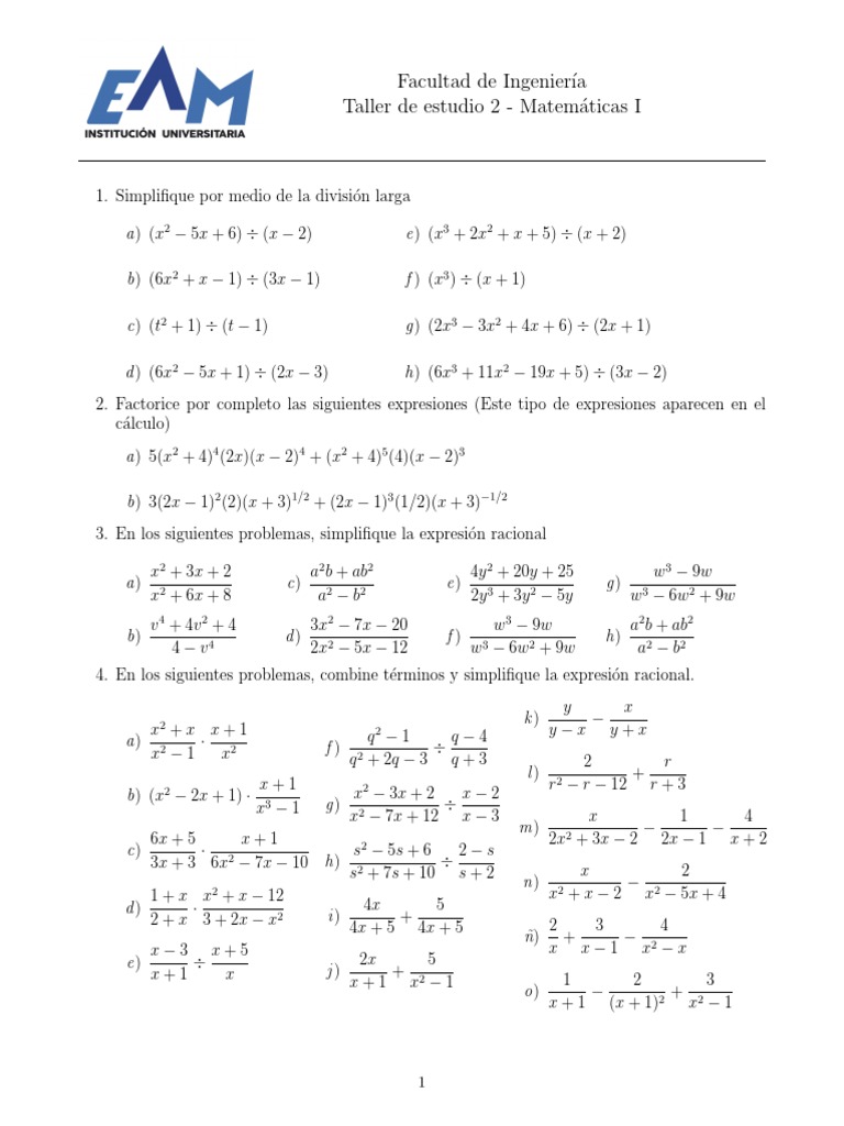 Taller 2 Mate | PDF | Métodos y materiales de enseñanza