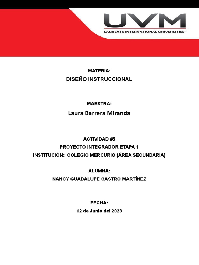 Act#5 - NGCM - DISEÑO INSTRUCCIONAL | PDF | Aprendizaje ...