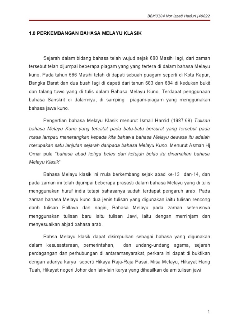 Bahasa Melayu Klasik Pdf