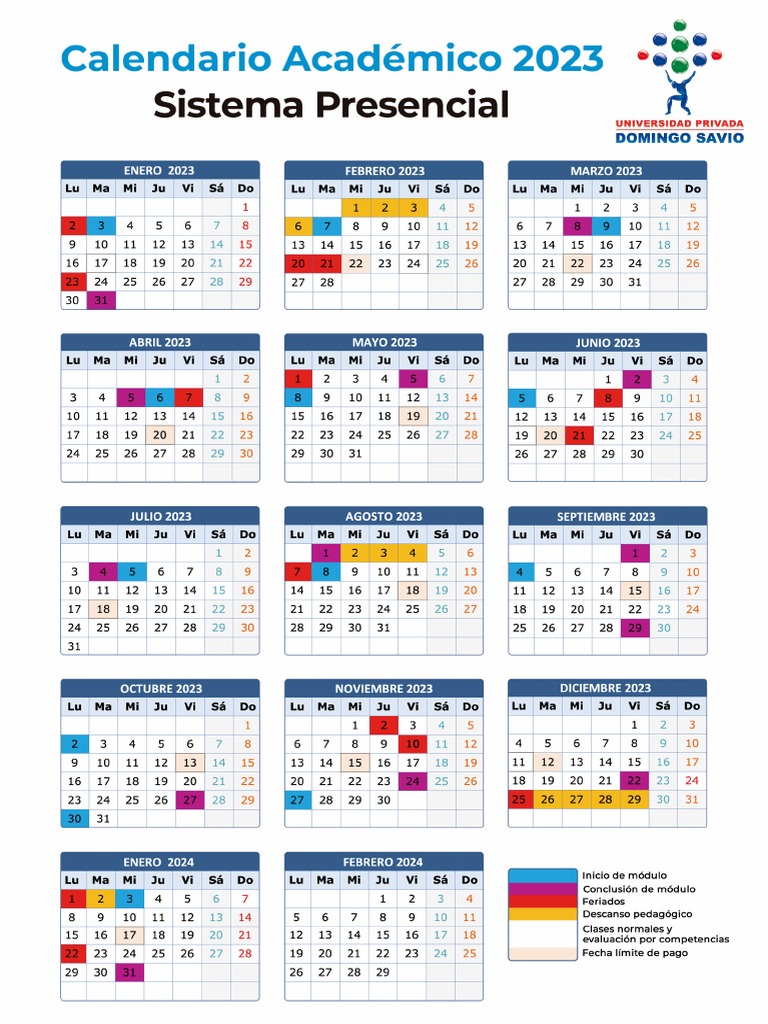 Calendario Upds Santa Cruz 2023
