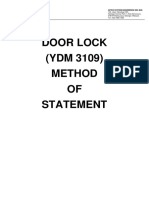 Method of Statement For ELV For Door Lock System Ydm3109 New