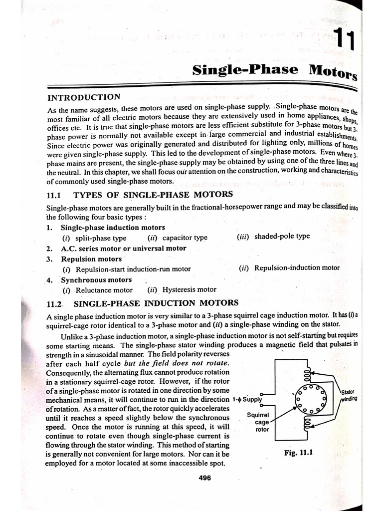 Single Phase Induction Motor | PDF