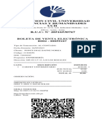 Asociacion Civil Universidad de Ciencias Y Humanidades UCH: Boleta de Venta Electrónica B002 - 00059167