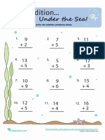 Easy Addition Under The Sea Worksheet