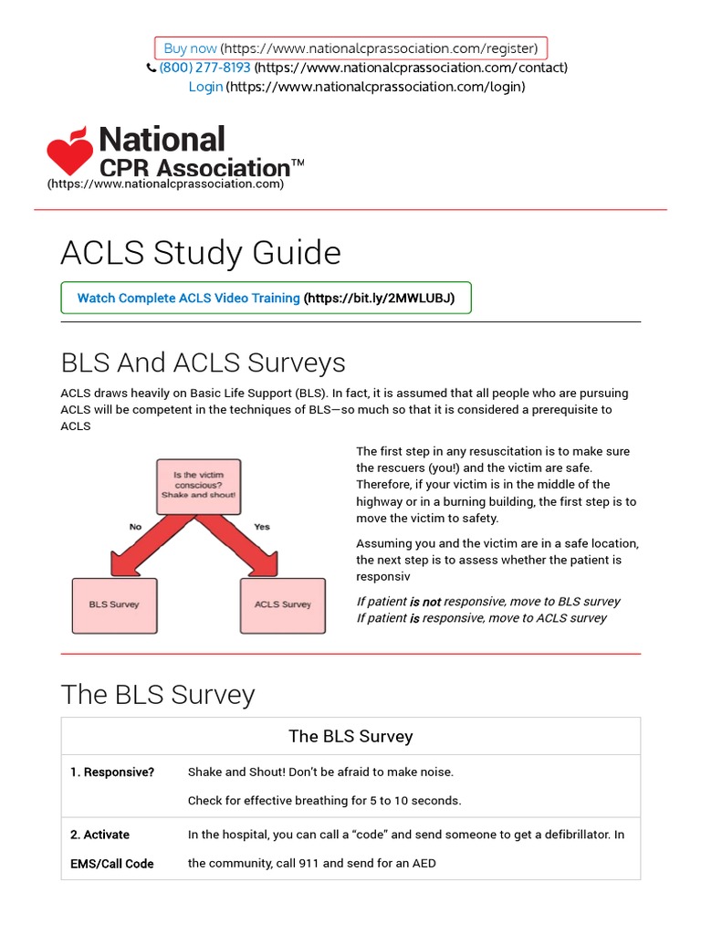 ACLS Study Guide for Cardiac Arrest | PDF | Cardiopulmonary ...