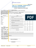 Student Trainee Evaluation Sheet