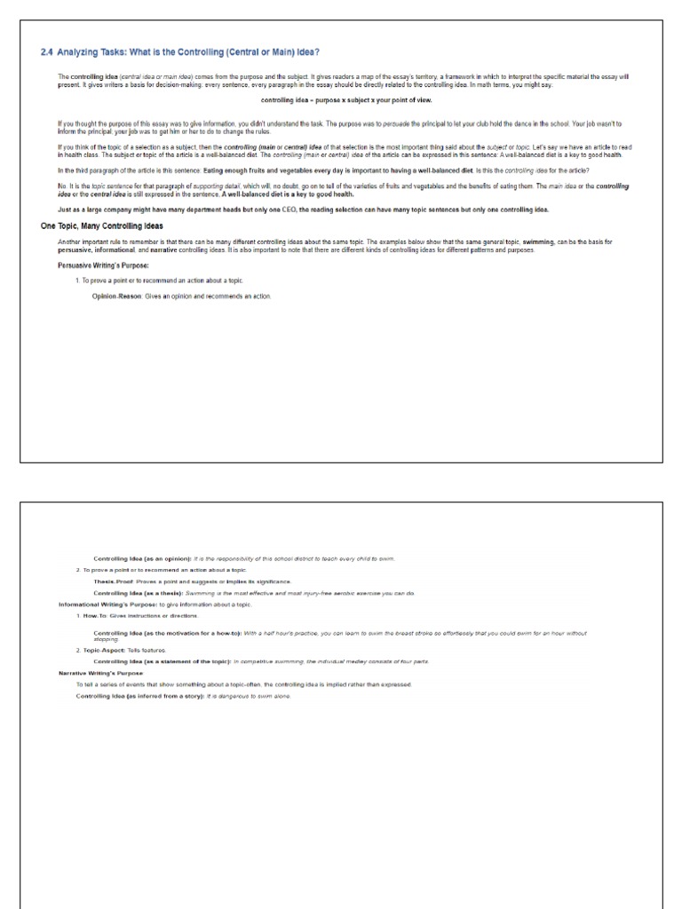 Controlling ideas explanation pdf