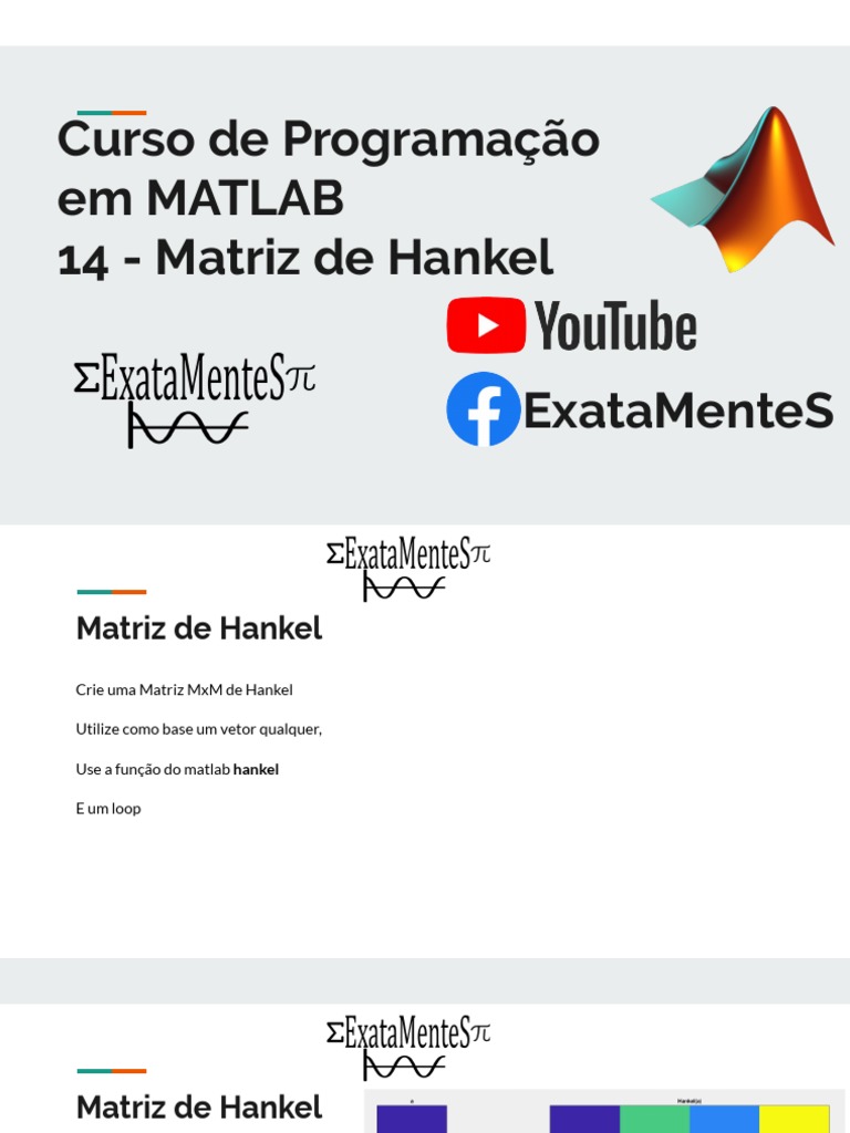 Curso de MATLAB 14 Matriz de Hankel PDF