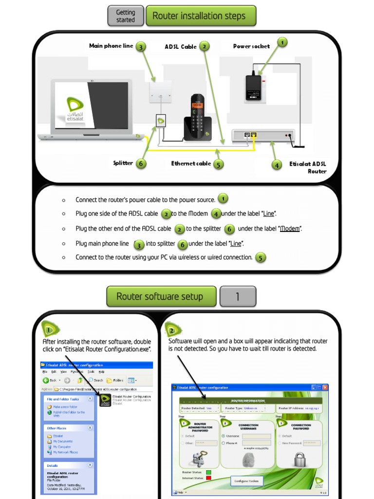Etisalat Router Installation Guide Download Free PDF Modem Router