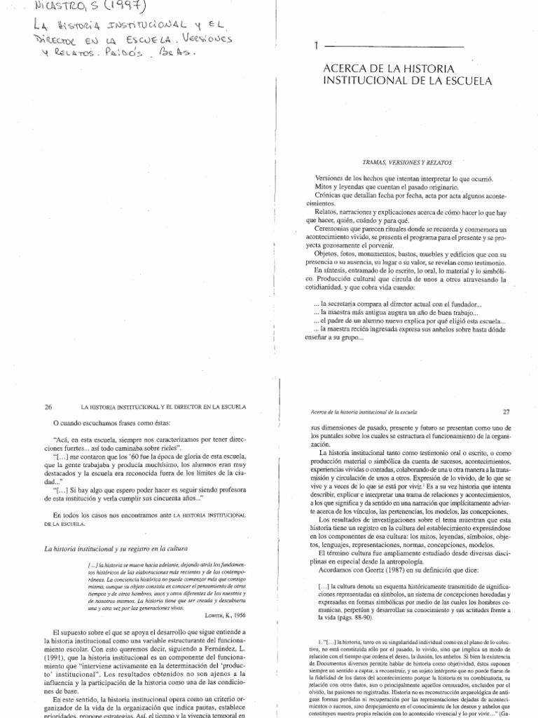 NICASTRO La Historia Institucional PDF