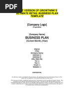 Free Version of Growthinks Retail Business Plan Template