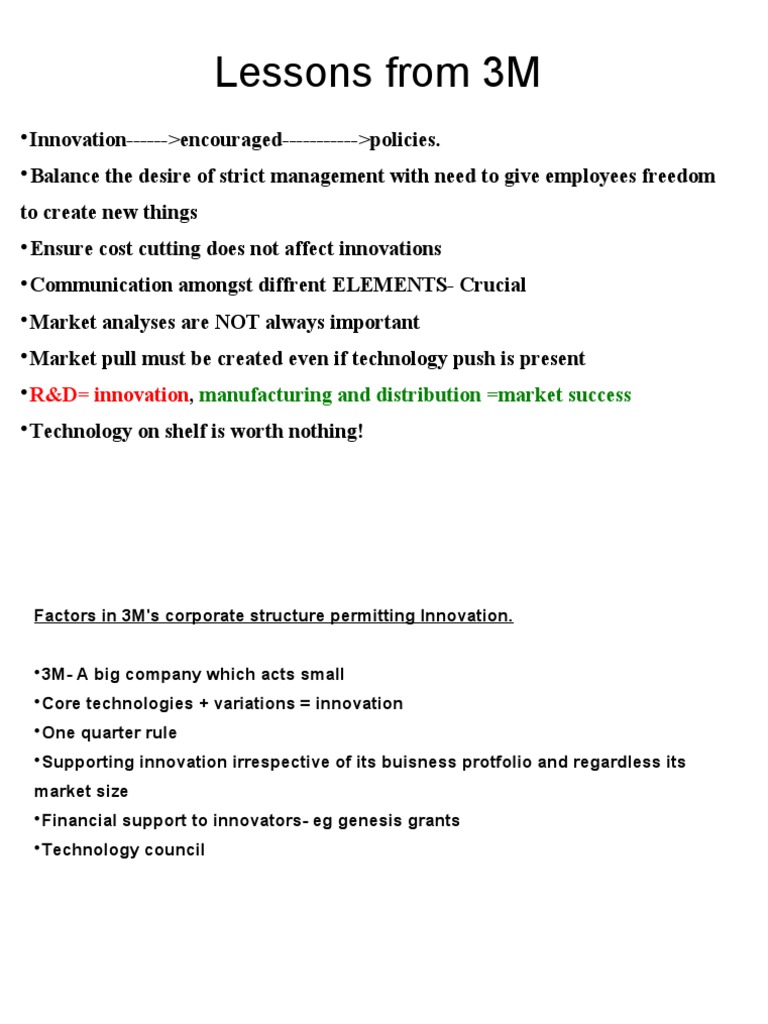 3M's Innovation Strategies Explained | PDF | Business