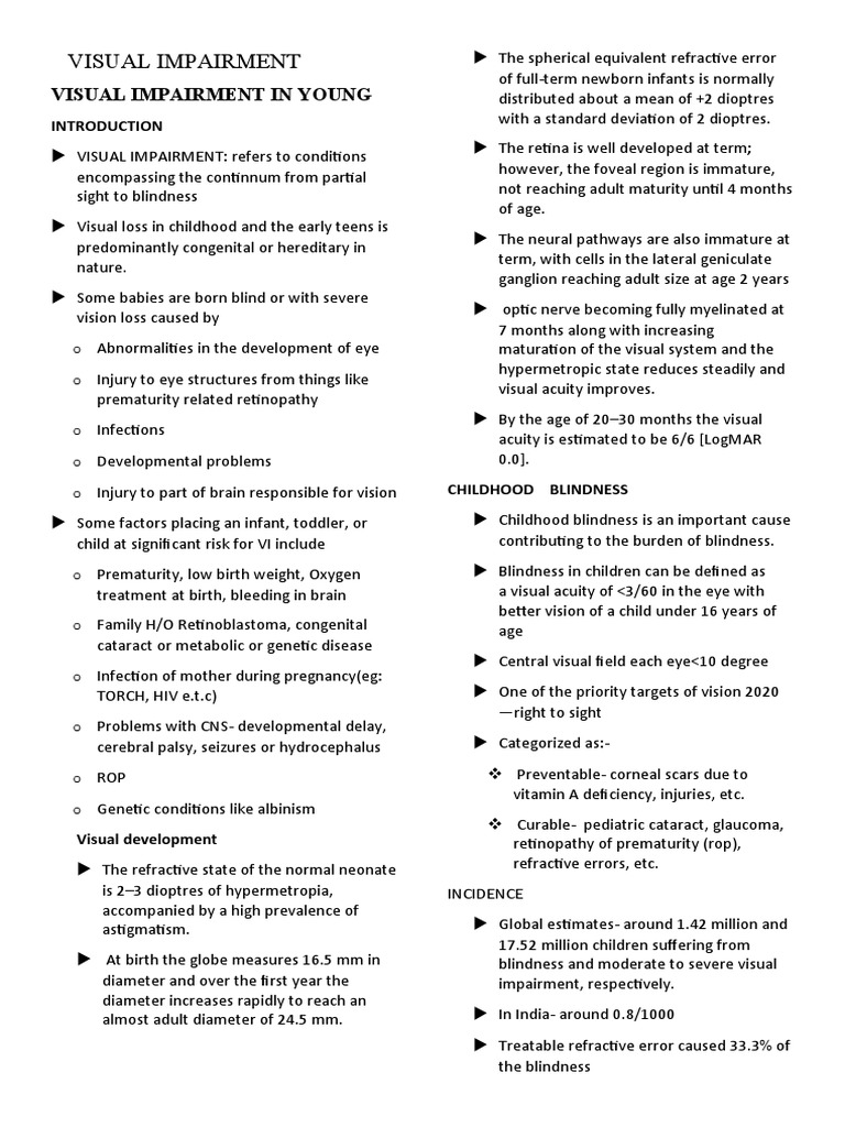 Visual Impairment Word PDF