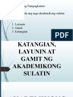 Katangian, Layunin at Gamit NG Akademikong Sulatin