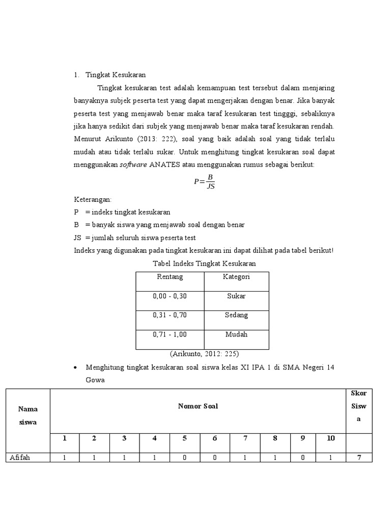 Analisis Soal Pba Final Pdf