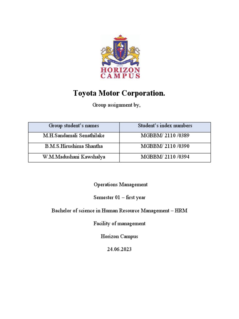 Toyota Motor Corporation | PDF