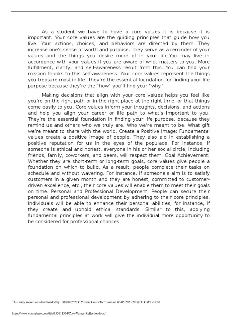 Core_Values_Reflection.docx PDF Goal Self Awareness