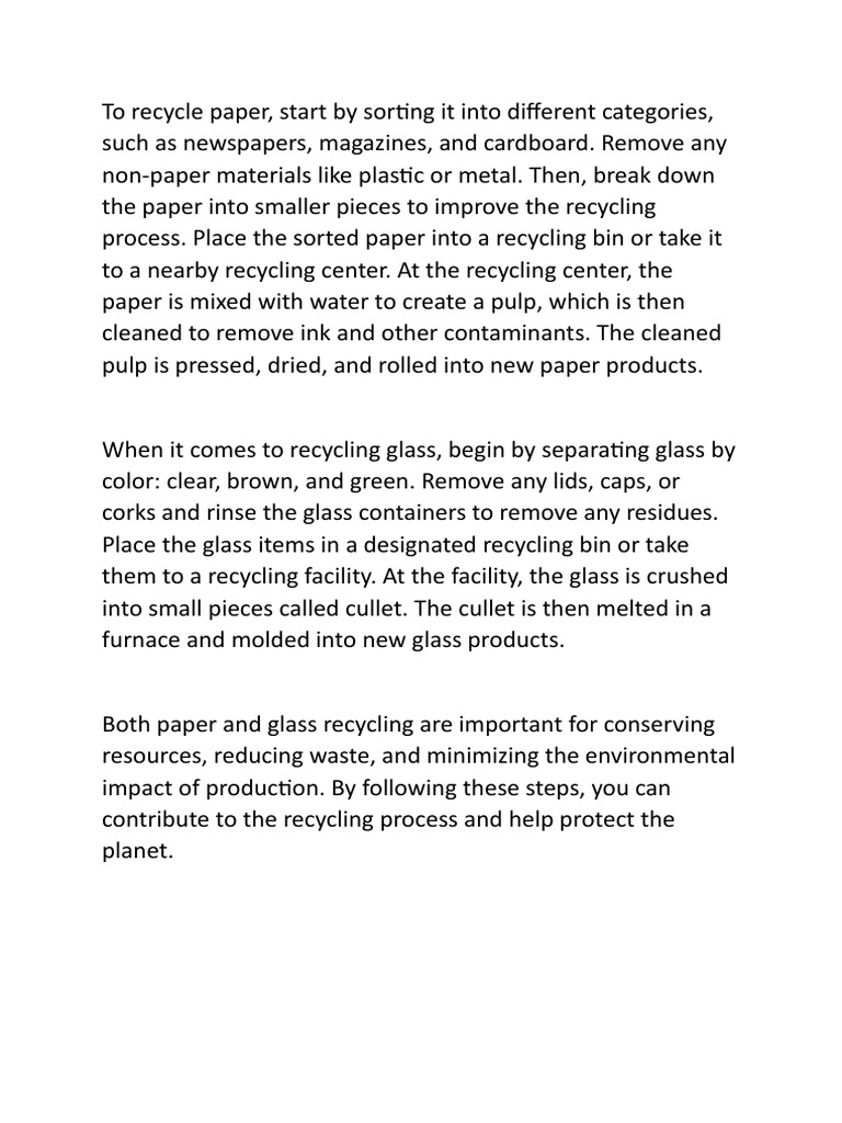 Step-by-Step Paper Recycling Guide | PDF | Home & Garden