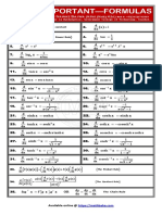 Derivatives Formulas