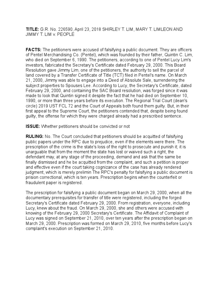G r no 226590 case digest pdf prejudice legal term criminal justice