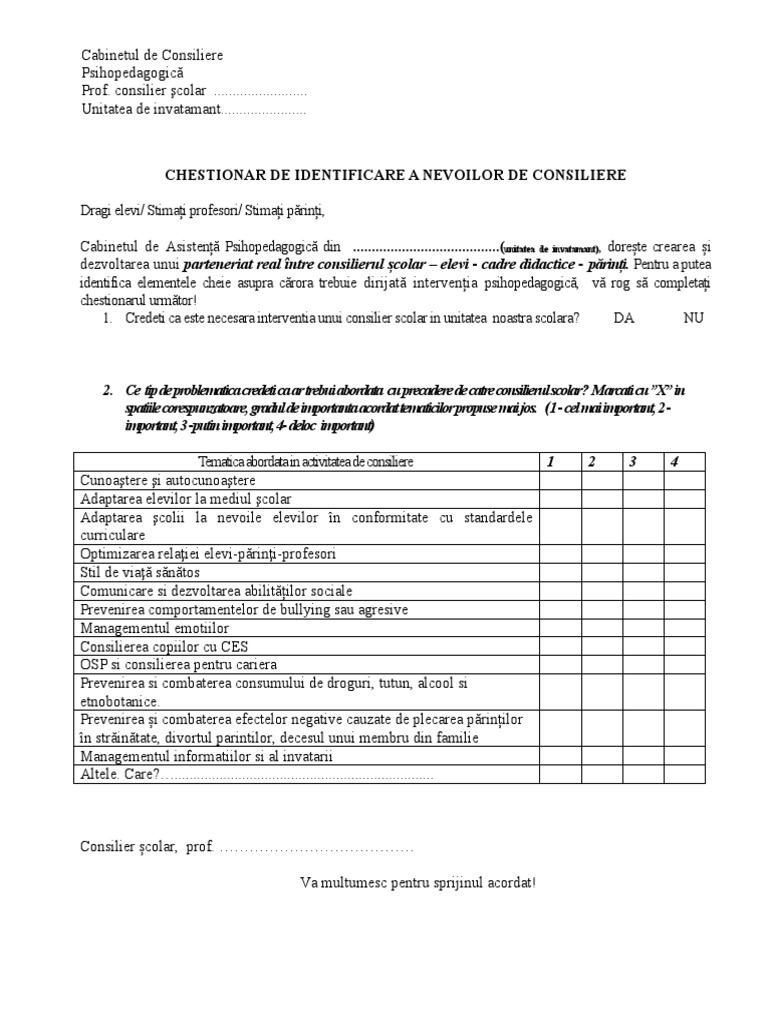 08 model chestionar analiza nevoi elevi pdf