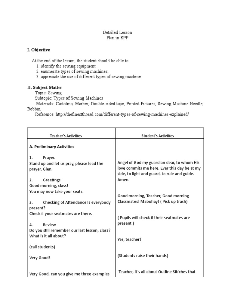 Detailed Lesson Plan in EPP oRIG | PDF | Home & Garden