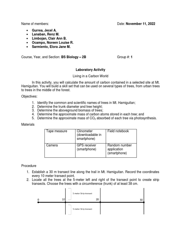 Ecology Lab Group1 PDF Symbiosis Trees