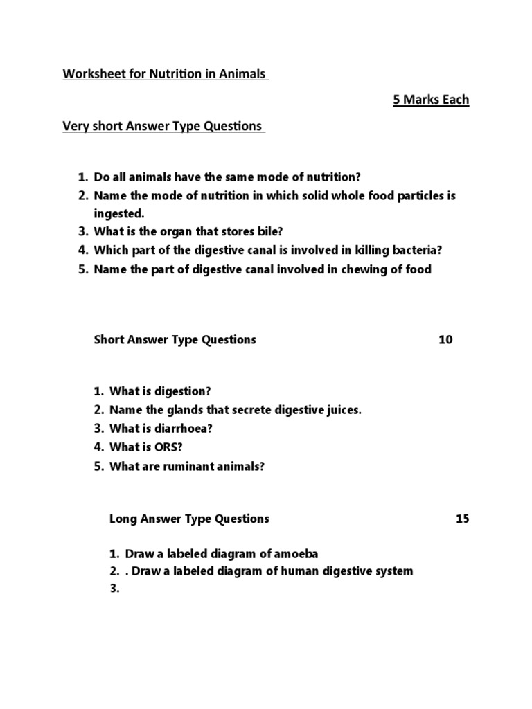 ANIMAL NUTRITION AND FEEDING WORKSHEET ANSWERS visual data 7
