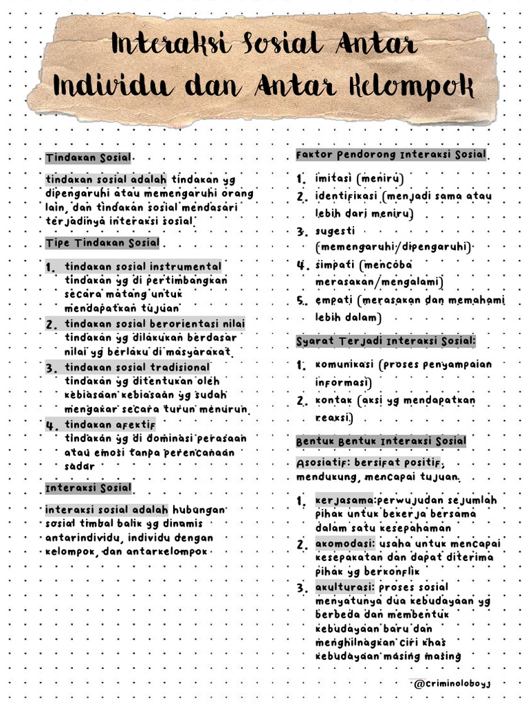 BAB 2 - Interaksi Sosial Antar Individu Dan Antar Kelompok | PDF