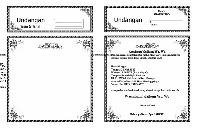 Undangan Slametan | PDF