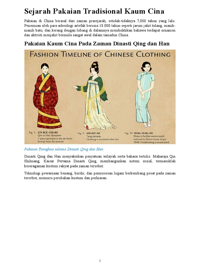 Pakaian Tradisional Kaum Cina | PDF