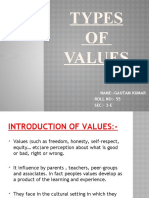 TYPES of Value