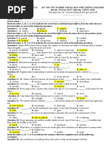 21. Đề thi thử TN THPT 2023 - Môn Tiếng Anh - Biên soạn theo cấu trúc đề minh họa - Đề 21 - File word có lời giải