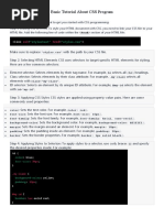 Basic Tutorial About CSS Program