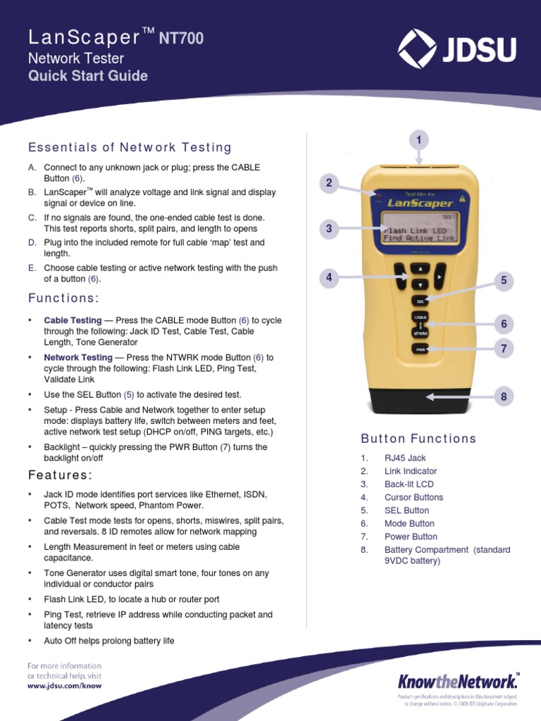Lanscaper nt700 Quick Start Guide Discontinued Manuals User Guides en ...