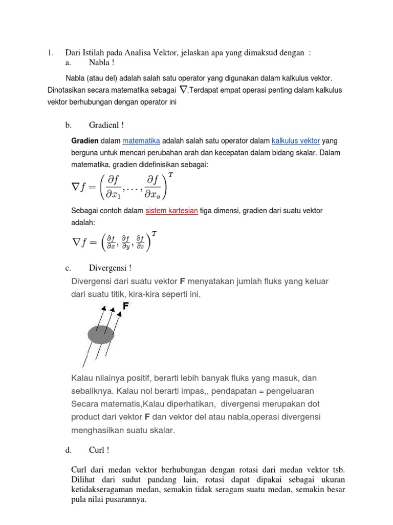 Penjelasan Operator Nabla dalam Vektor | PDF
