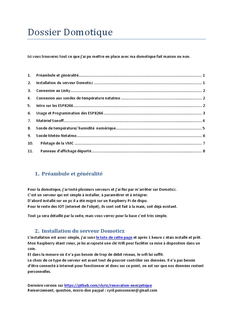 Dossier Domotique | PDF | Domotique | Internet des objets