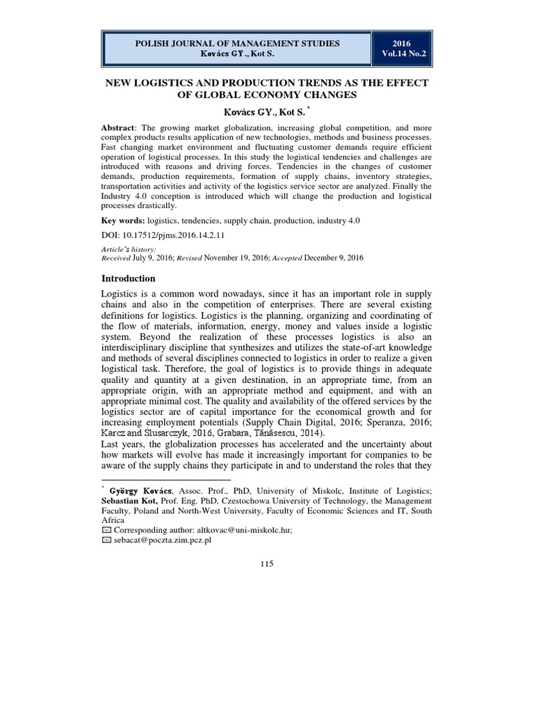 Global Logistics Trends and Challenges | PDF | Supply Chain | Logistics