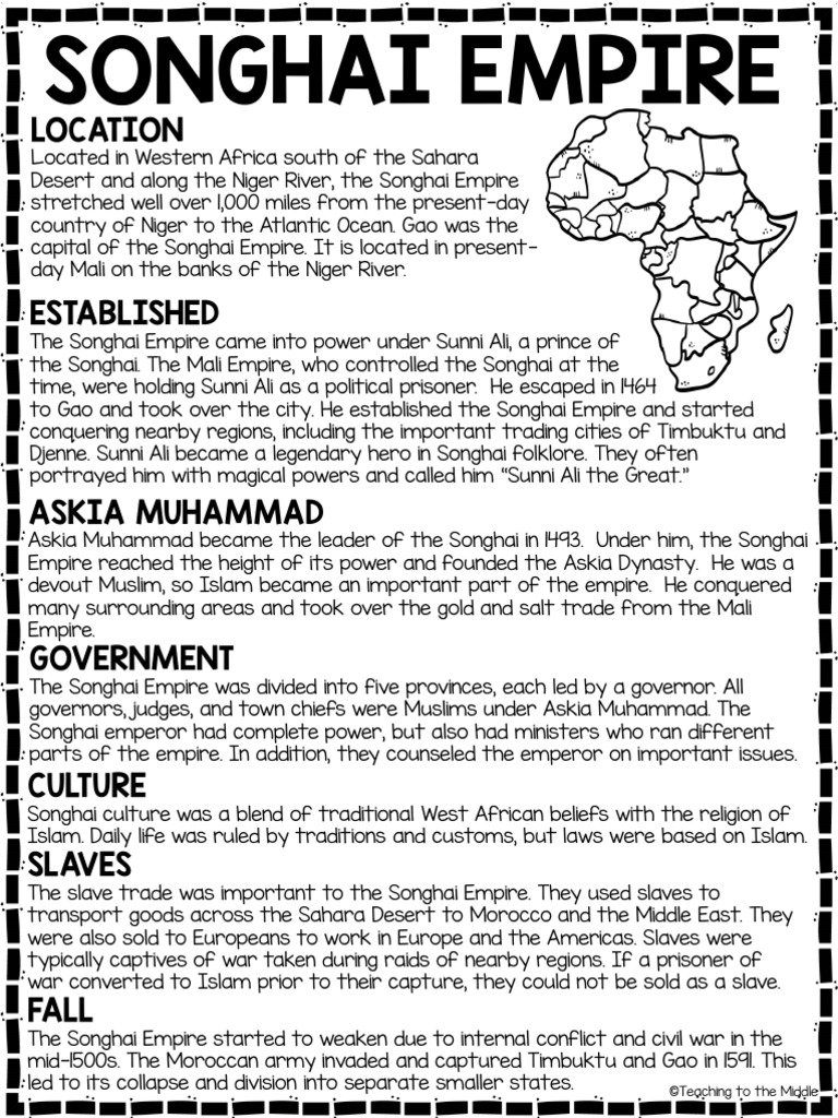 Overview of the Songhai Empire | PDF | Africa