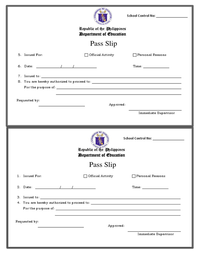 Pass Slip PDF