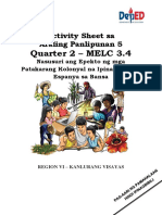 Quarter 2 - MELC 3.4: Activity Sheet Sa Araling Panlipunan 5