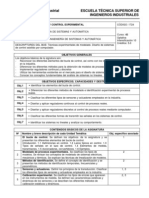 Modelado y Control Experimental Programa Asignatura