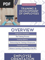 Training and Development of Employees